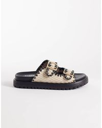 SIMMI - Simmi London Faron Crochet Double Buckle Sandals - Lyst