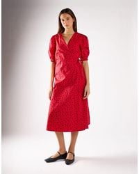 Glamorous - V-Neck Wrap Midi-Dress - Lyst