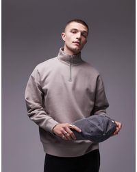 TOPMAN - Sweat oversize épais à col zippé - Lyst
