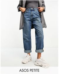 ASOS - Asos design petite – lässig geschnittene mom-jeans - Lyst