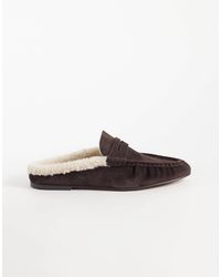 Steve Madden - Rafe mule-loafer mit raffungen und faux-shearling - Lyst