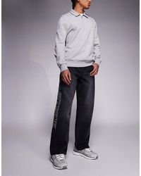 Courtside - Baggy Denim Jeans Met Geborduurd Logo - Lyst
