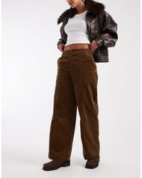 ASOS - Cord Wide Leg Ankle Grazer Trousers - Lyst
