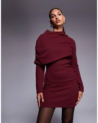 ASOS - Supersoft Grown On Ruched Cape Mini Dress - Lyst