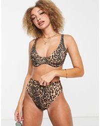 ASOS - Fuller Bust Mix And Match Rib Step Front Underwired Bikini Top - Lyst