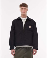 Carhartt - Chaqueta Negra Con Cremallera Postal De - Lyst