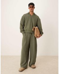 ASOS - Net Oversized Boxy Sweatshirt Met Polokraag En Linnenlook - Lyst