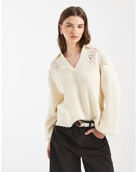 Levi's - Pull au crochet à col polo - écru - Lyst