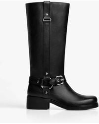 Bershka - – flache biker-stiefel - Lyst