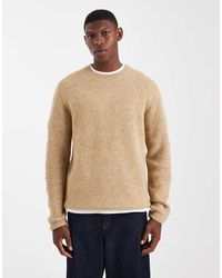 Jack & Jones - Jersey Beis De Punto Mullido Acanalado De Premium-Neutro - Lyst