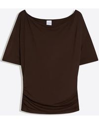 Bershka - Asymmetric Print Short Sleeve Blouse - Lyst
