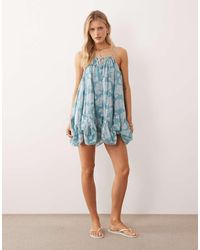 Iisla & Bird - Paisley Print Hanky Hem Mini Dress - Lyst
