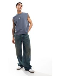 Abercrombie & Fitch - Camiseta gris oscuro azulado sin mangas - Lyst