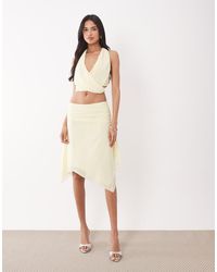 The Frolic - Exclusive Chiffon Hanky Hem Midi Skirt Co-ord - Lyst