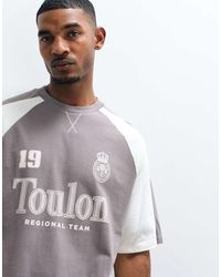 ASOS - Oversized Cut And Sew T-shirt With Soccer Graphic - Lyst