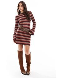 ASOS - Knit Mini Dress With Flared Sleeves - Lyst