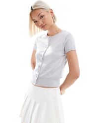Stradivarius - Knitted Short Sleeve Cardigan - Lyst