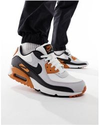 Nike - Air max 90 - sneakers bianche, nere e arancioni - Lyst