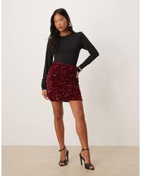 Vila - Sequin Mini Skirt - Lyst