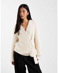 Miss Selfridge - Knitted Wrap Bow Detail Jumper - Lyst