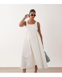 Vero Moda - Sleeveless Midi Dress With Woven Skirt - Lyst