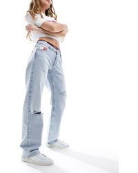 Tommy Hilfiger - Sophie - jeans dritti a vita bassa lavaggio chiaro - Lyst