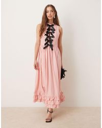 Sister Jane - Contrast Bow Ruffle Midaxi Dress - Lyst
