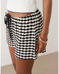 ASOS - Crochet Jersey Short Co-ord - Lyst