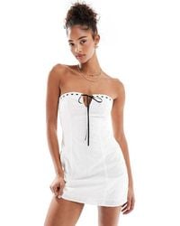 Cotton On - Ribbon Broderie Bandeau Mini Dress - Lyst