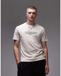 Tommy Hilfiger - T-Shirt Sporco Con Logo Grande Al Centro - Lyst