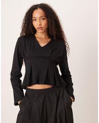 ASOS - Long Sleeve Tee With Tie Waist Cinch Detail - Lyst