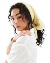 ASOS - Foulard en maille crochetée - beurre - Lyst