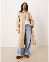 ASOS - Asos Design Petite Longline Car Coat Trench - Lyst