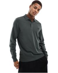 Fred Perry - Plain Long Sleeve Polo Shirt - Lyst
