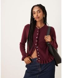 Glamorous - Button Down Baby Cardigan With Frill - Lyst