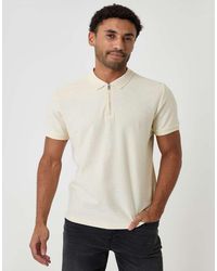 Threadbare - Textured Cotton Quarter Zip Polo Shirt - Lyst