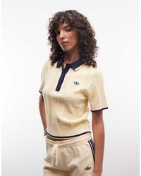 adidas Originals - Cable Knit Polo - Lyst