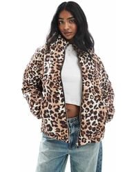 Wednesday's Girl - Quilted Leopard Print Bomber Jacket - Lyst