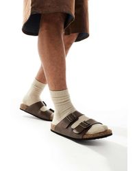 ASOS - Sandali Marroni Con Due Fascette E Suola - Lyst