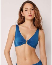 Calzedonia - Shiny Satin Brassiere Bikini Top - Lyst
