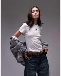 Tommy Hilfiger - T-Shirt Sporco Con Logo A Cerchio - Lyst