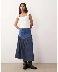 Wrangler - Denim Maxi Rok Met Basque Taille - Lyst
