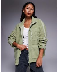 ASOS - Weekend Collective Borg Zip Through Jacket With Seam Detail - Lyst