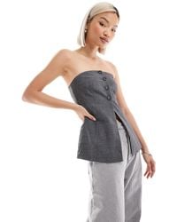 Stradivarius - Tailored Bandeau Top - Lyst