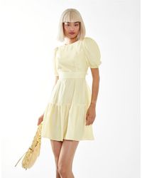 Glamorous - Pleated-Open-Back Mini-Dress - Lyst