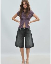 Stradivarius - Short Sleeve Under-bust Seam Shirt - Lyst