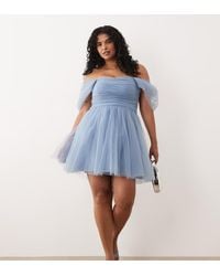 Lace & Beads Plus - Off Shoulder Tulle Mini Dress - Lyst