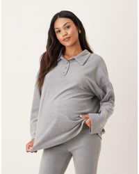ASOS - Asos Design Maternity Mix & Match Lightweight Fleece Collared Sweater - Lyst