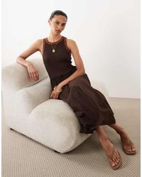 River Island - Whipstitch Detail Maxi Dress - Lyst