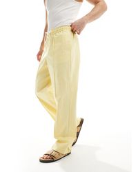ASOS - Pantalon en lin coupe ample élégante à enfiler - cendré - Lyst